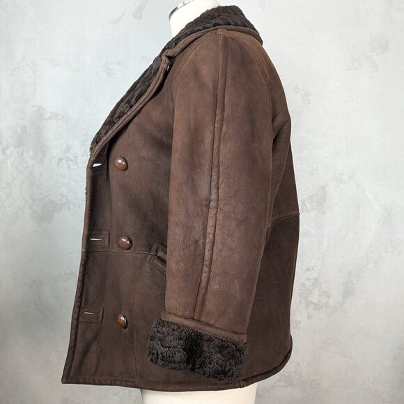 Unbranded Brown Faux Suede, Faux Shearling Coat - Picture 6 of 12